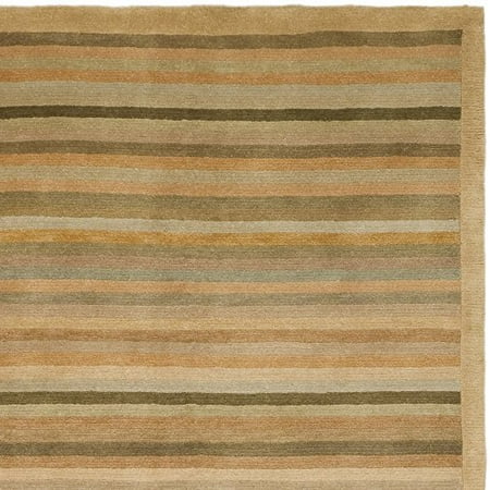 Apricot Wool - Safavieh Tibetan Collection TB198A Hand-Knotted Apricot and Sage Wool Area Rug, 2 feet by 3 feet (2' x 3')