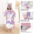 thumbnail image 4 of Wearable Blanket with Sleeves and Pocket Oversized Hooded Sweatshirt 3-14 YR Flying Unicorn with Wings S, 4 of 7