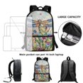 thumbnail image 6 of Uourmeti Floral Dragonfly Print Trendy Backpack, 17 Inchs Multiple Pockets School Backpack Smooth Zippers Student Bookbag for Girls, 6 of 6
