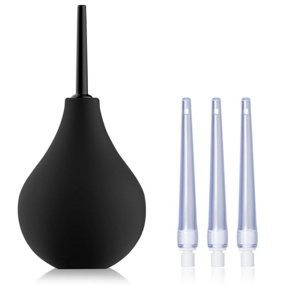 8 oz Enema Bulb Kit,Anal and Vaginal Douche Bulb for Men,Flushing System,Enemas,Silicone Bulb,4 Replaceable Tips