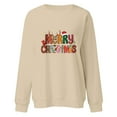 thumbnail image 1 of Sudadera Casual Gibobby para Mujer con estampado de Navidad Cuello redondo Manga larga sin capucha Beige M, 1 of 3