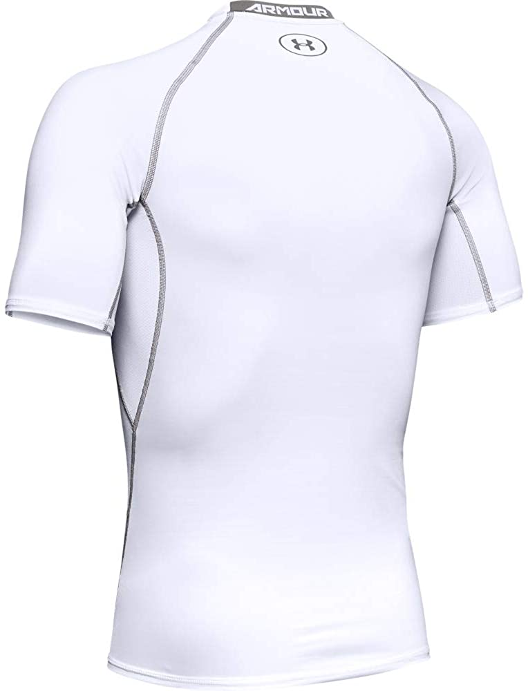 Under Armour Men's HeatGear Armour Short-Sleeve Compression T-Shirt , White (100)/Graphite , XX-Large - image 4 of 5