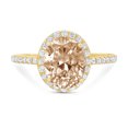 thumbnail image 7 of Solitaire with Accents Engagement Ring for Women - 2.27ct Simulated Champagne Diamond in 14K Yellow Gold Promise Ring, 7 of 7