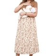 thumbnail image 4 of Edvintorg Maternity Dress Women Knit Short Sleeve Casual Pregnant Dresses Floral Printed Square Neckline Flowy Pregnancy Dress Khaki S, 4 of 8