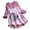 Purple, variant on Floral Print V-Neck Long Sleeve Blouse for Women with Patch Detail Design