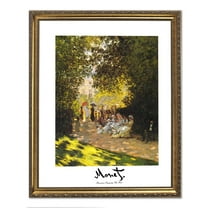 Claude Monet Paris People Park Flower Landscape Wall Picture Gold Framed Art Print