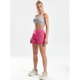 thumbnail image 5 of Cadmus 2 in 1 Women's Workout Shorts for Athletic Gym Running Shorts with Phone Pockets,3 Pack, Black,Navy,Rose Red,S, 5 of 8