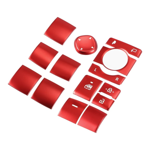 14 Pcs Window Button Switch Button Cover Trim for Toyota RAV4 2019-2022 Aluminum Alloy Red