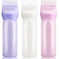 thumbnail image 1 of 3 PCS 170ml Root Comb Applicator Bottles with Graduated Scale, Soft Pliable Hair Oil Applicators Dye Brush Applicator Bottle for Hair Oiling Applying Massaging Coloring (3 Colors), 1 of 5