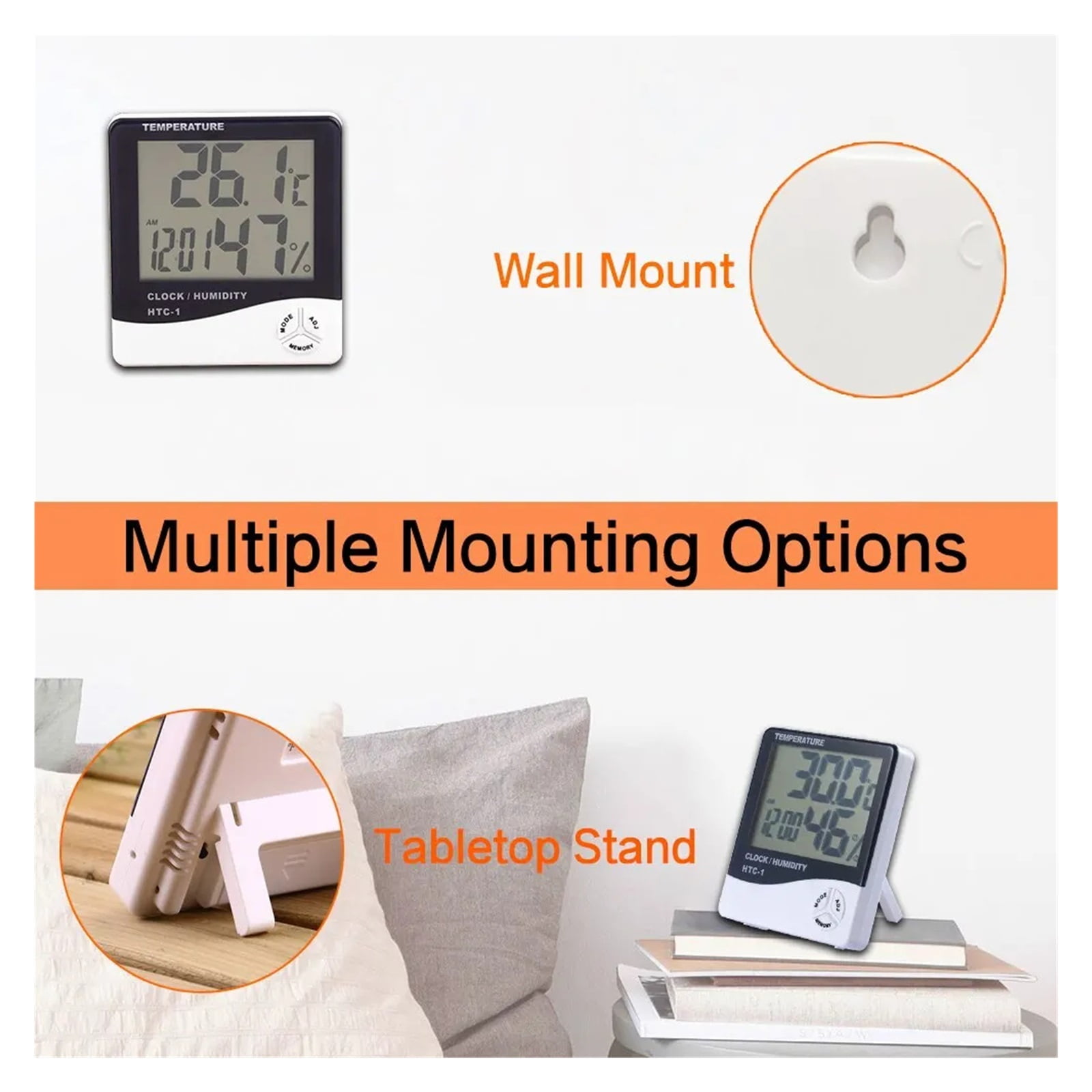 LCD Electronic Digital Temperature Humidity Meter,Home Thermometer,Hygrometer,Indoor Outdoor ,Simple Operation