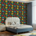 thumbnail image 2 of Peel and Stick Wallpaper Contact Paper Floral Daisy Modern Red Yellow Blue Daisies Red Flowers Yellow Flowers Self Adhesive and Removable 17.7in x 118in, 2 of 8