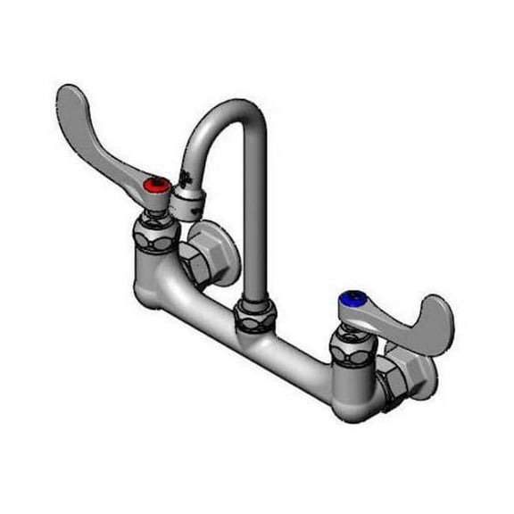 T&S Brass B-2443 8 in. Wall Mount Faucet with VR Aerator & 4 in. Handles