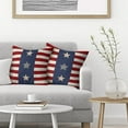 thumbnail image 3 of 4th of July Pillow Covers 18x18 Set of 2, Independence Day Stripes and Stars Decorative Throw Pillows Linen Memorial Day Patriotic Cushion Pillow Covers for Sofa Couch Summer Outdoor Decor, 3 of 6