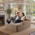 thumbnail image 5 of Ovios 67'' Oversized Chaise Lounge Chair Indoor Cloud Corduroy Floor Sofa Bed Deep Seat No Assembly Couch with Cup Holders for Living Room, Camel, 5 of 12