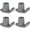 Gray, variant on Magicorange 4 Pcs Walker Ski Glides, Fits 1-1/8" Tube Shaft, Walker Feet Replacement, Gray