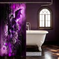 thumbnail image 3 of Manfei Gothic Dragon Animals Shower Curtain 72Wx78L,Retro Rose Skull Bath Curtain,Pink, 3 of 5