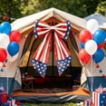 thumbnail image 4 of CaiYueKe Independence Day Bow Decoration Red White Blue Patriotic Door Hanging with Star Print, Reusable Holiday Party Decor for Wreaths Mantels Porch Decorations, 4 of 7