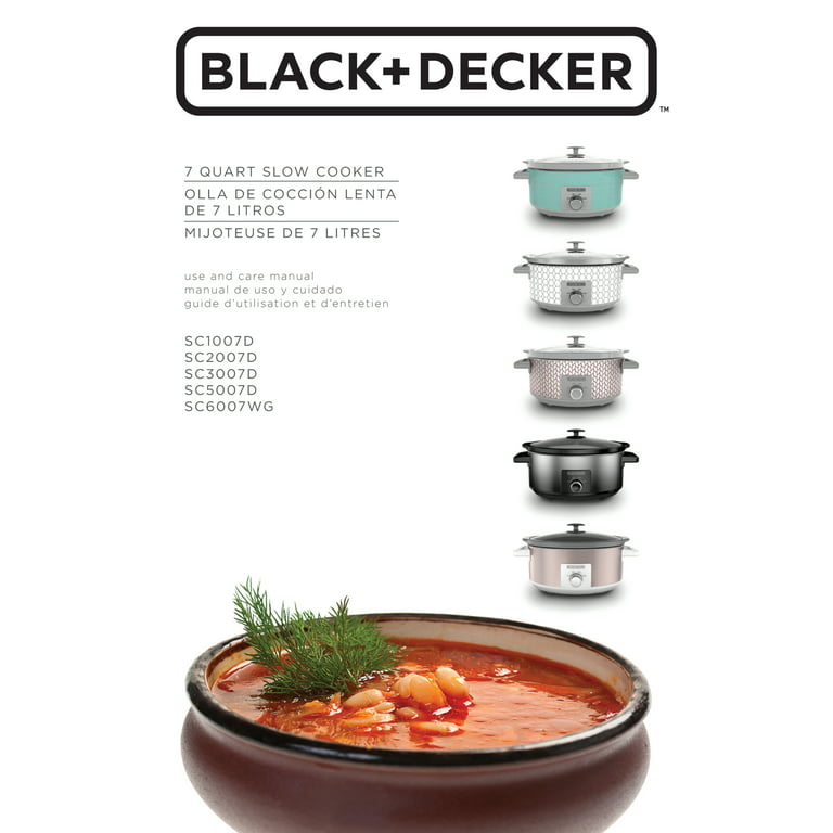 Black and Decker SCD1007 320W Silver Stoneware Slow Cooker 7 qt. Capacity
