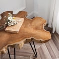 thumbnail image 6 of Natural Teak Live Edge Coffee Table 31.5" x 31.5" x 21" with Hairpin Legs Rustic Side Table for Living Room Bedroom Sturdy Real Wood End Table, Easy to Assemble, 6 of 9