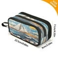 thumbnail image 3 of ALAZA Bohemia Sailboat Pencil Case Bag 3 Compartment Pen Pouch Large Storage Holder Box Organizer, 3 of 8
