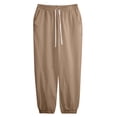 thumbnail image 6 of Domuza Pants for Men Cotton Linen Yoga Golf Beach Jogger Sweat Lounge Harem Pants Trousers Brown XL, 6 of 7