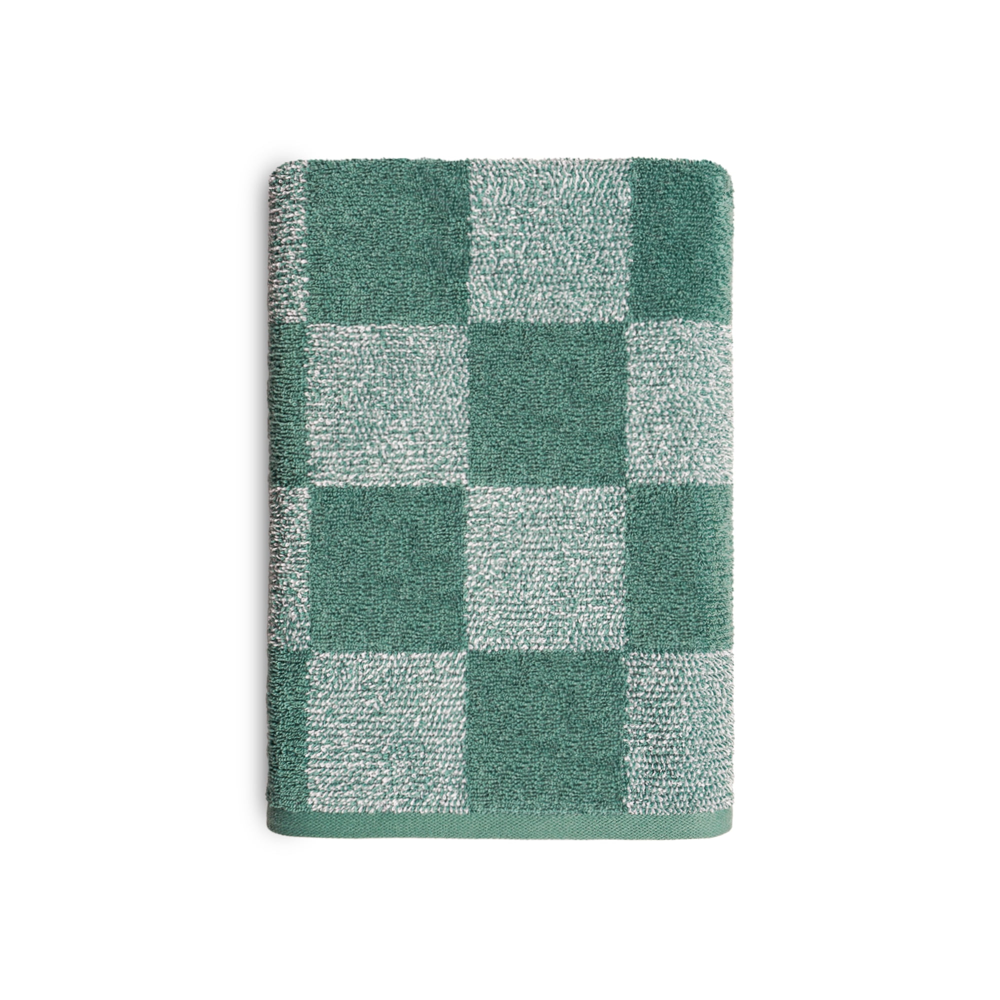 Mainstays Performance Checkered Bath Towel, 54" x 30", Sage - Pack of 4