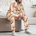 thumbnail image 6 of KLL Cartoon Chicken Sleepwear Mens Flannel Pajamas,Long Cotton Pj Set, 6 of 7