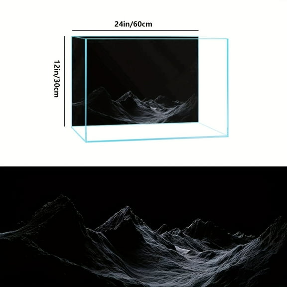 3D Rock Aquarium Background, Minimalist Premium Design, Reusable Adhesive No Residue, Easy Peel & Stick