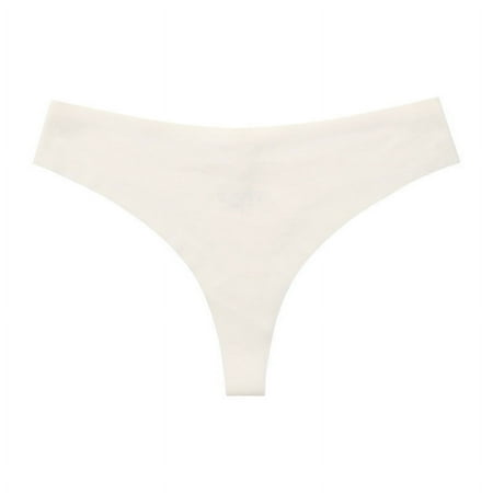 Women s Seamless Thong Underwear  Solid Color Briefs  Seamless Panties  Undergarments  Everyday Comfort  Soft Material  Fashionable  for Daily Wear  Womens Plus Size Clothes | White XL  Sopatenor