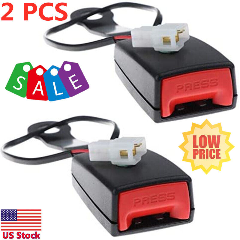 2x Car Driver Front Seat Belt Buckle Socket Plug Clip Connector w