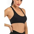 thumbnail image 4 of FANNYC Women's Longline Strappy Sports Bra Sexy Criss-Cross Back Yoga Bras Top Medium Support Camisole Crop Bras Running Active Gym Workout Fitness Sports Bras With Removable Pad, 4 of 8