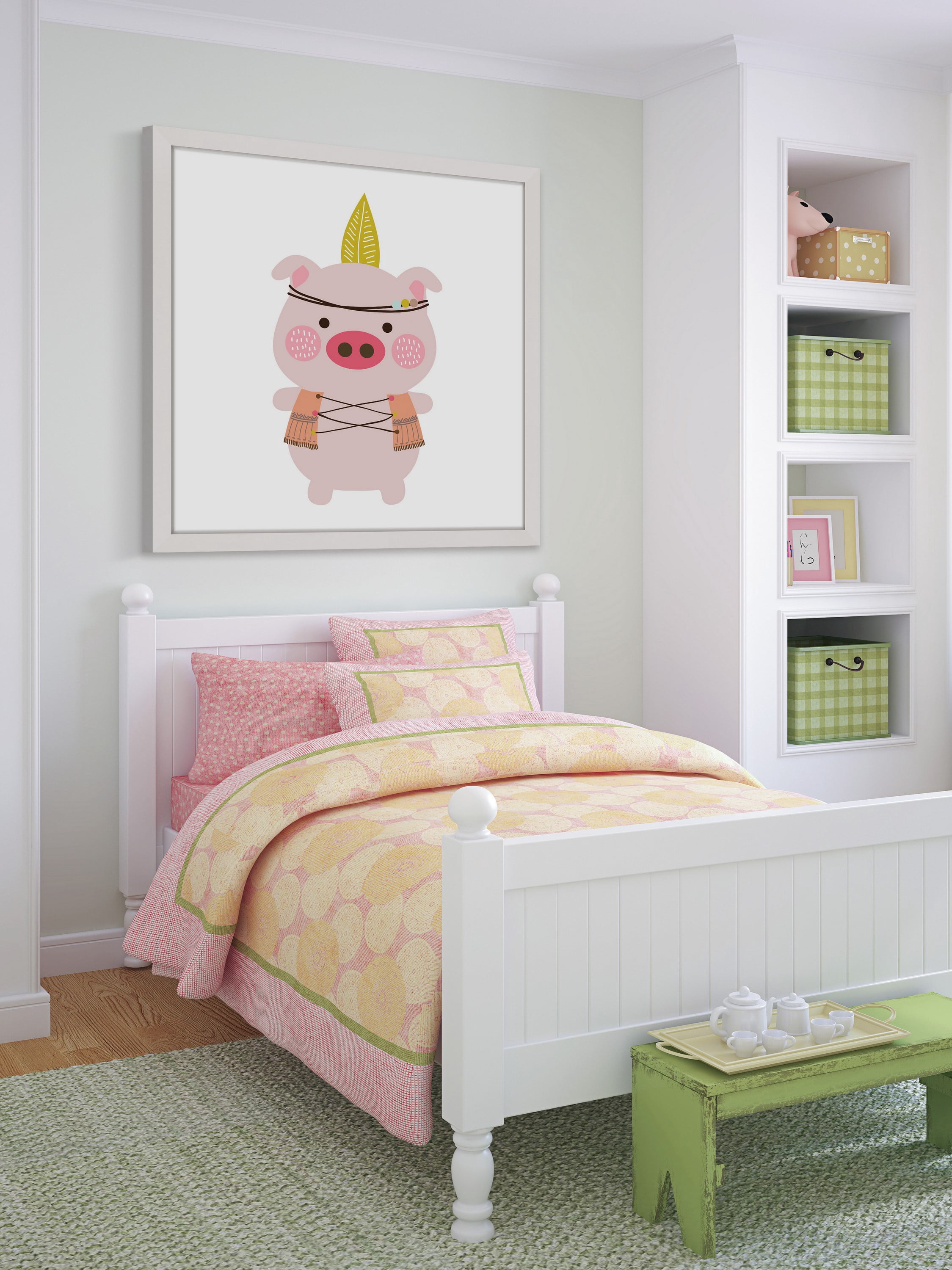 "Hipster Pig" Framed Painting Print