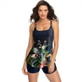 thumbnail image 2 of Cathalem Womens Swimsuits Supportive Swimsuits for Women Women Plus Size Vintage Print Strappy Back Tankini Set Two plus Sized Women's Swimsuits Navy Large, 2 of 5