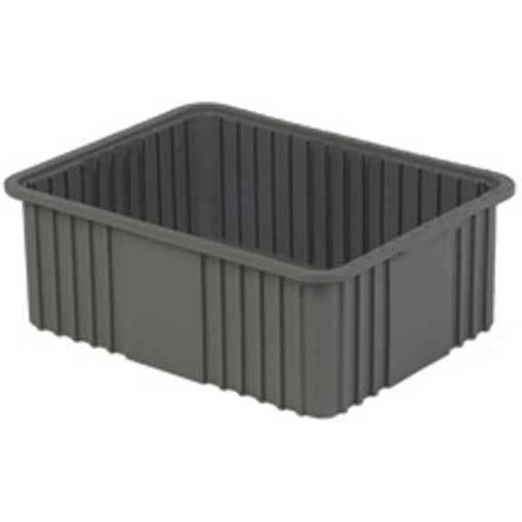 LEWISBins Divider Box, 22-3/8" x 17-3/8" x 8", Gray, Lot of 4