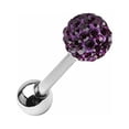 thumbnail image 5 of Jiaroswwei Surgical Steel Rhinestone Ball Barbell Bar Tongue Ring Studs Piercing Pin Jewelry, 5 of 7