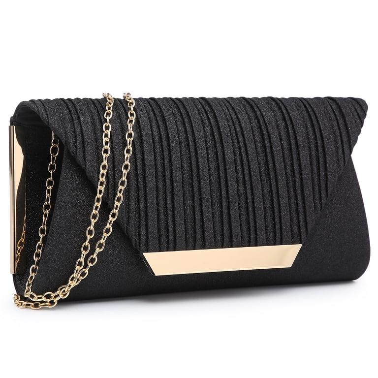 Dasein Glitter Clutch, Black Polyester Evening Bag photo 8