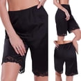 thumbnail image 4 of ZenCart Women Shorts Elastic High Waist Summer Bottom Shorts Solid Color Lace Trim Silky Shorts Loose Fit Casual Vacation Shorts, 4 of 8