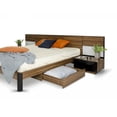 thumbnail image 6 of Modrest Rondo 131x85" Modern Wood EK Bed w/Nightstand Storage & Light in Brown, 6 of 6
