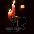 thumbnail image 4 of HAOAN Decorative Wrought Iron Taper Candle Holder, Matte Black Pillar Candlesticks Holders, Pedestal Candle Stand for LED & Wax Candles, Table, Fireplace, Incense Cones, Spa, Weddings, Party, 4 of 6
