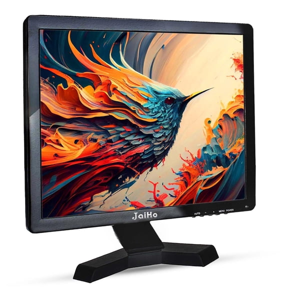 JaiHo Monitor de PC de 17 pulgadas Monitor LCD TFT - Resolución 1280 x 1024 Monitor HDMI 4:3 Pantalla a color con entrada para auriculares HDMI/VGA/BNC/AV/USB Altavoces duales incorporados Negro