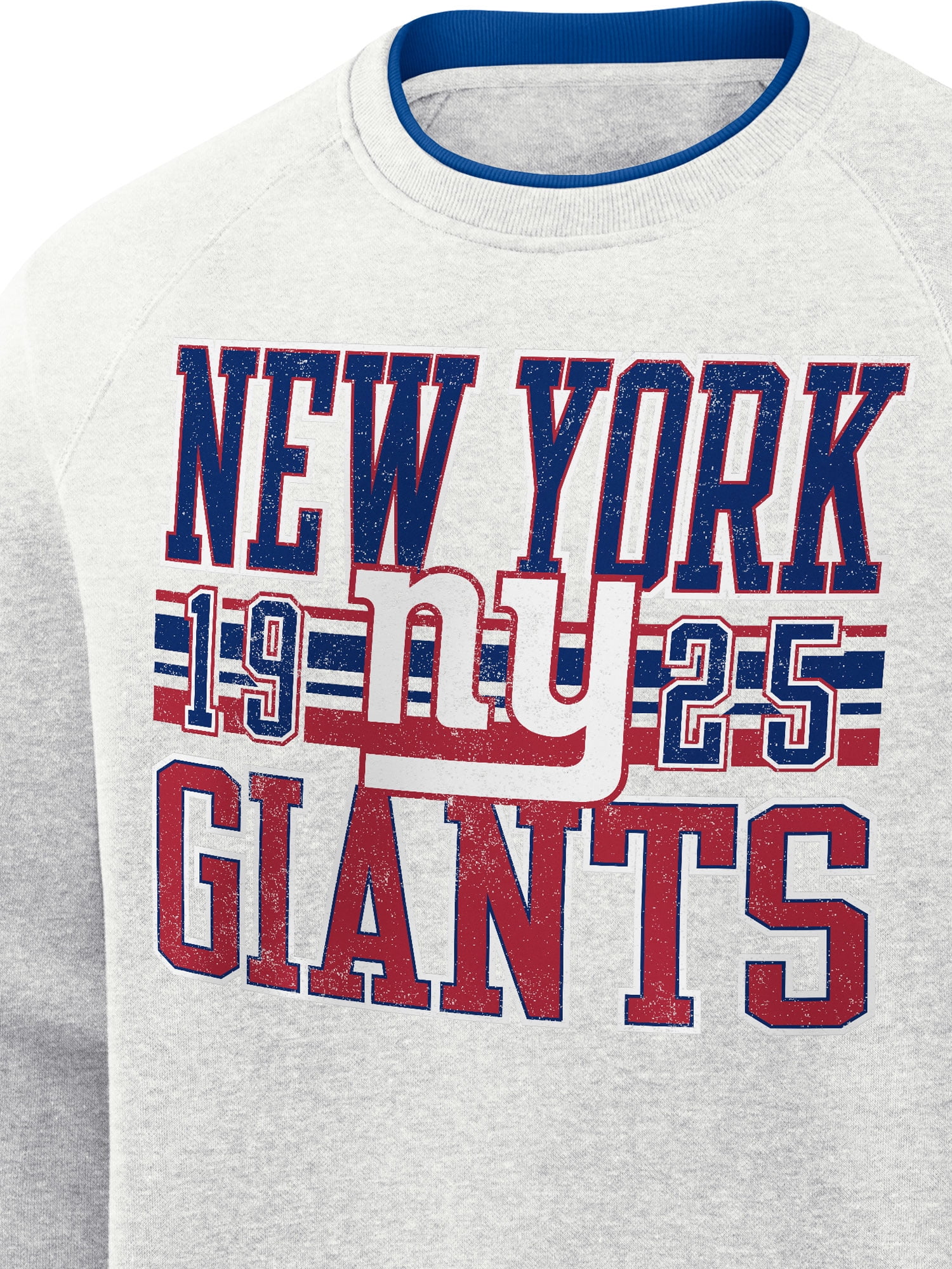 NFL New York Giants Men's Cotton Gray Heather Long Sleeve Crew Fleece Sweatshirt