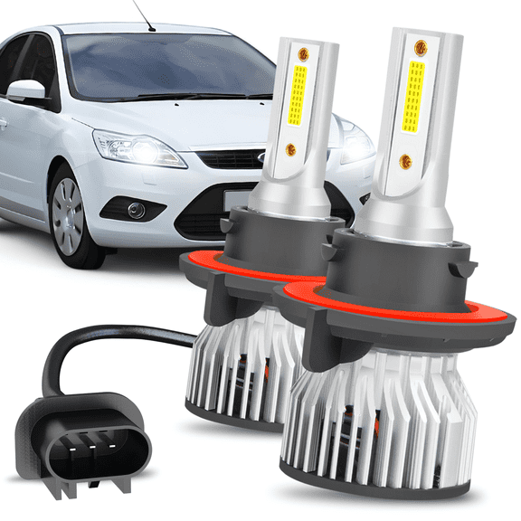 For 2008-2011 Ford Focus 2009 2010 H13 LED Headlight Bulbs High and Low Beam 6000K White 2pcs