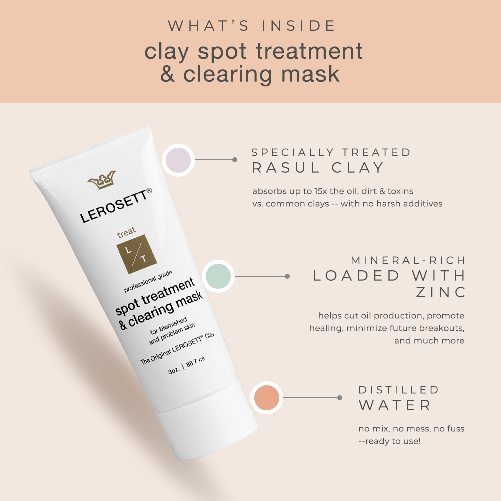 LEROSETT Organic Clay Acne Spot Treatment & Clearing Face Mask - image 4 of 9