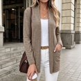 thumbnail image 2 of Women's Open Front Long Cardigan Lightweight with Pockets Fall Layering, 2 of 8