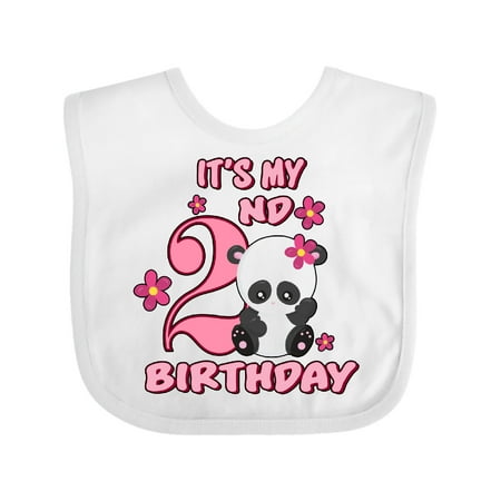

Inktastic It s My Second Birthday with Panda Bear Gift Baby Girl Bib