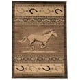 thumbnail image 2 of Handcraft Rugs Cabin Rug  Lodge, Cabin Nature and Animals Area Rug  Modern Southwestern Design Cabin Area Rug  Abstract, Chocolate-Horse/Horse Shoe 4x5 feet, 2 of 8