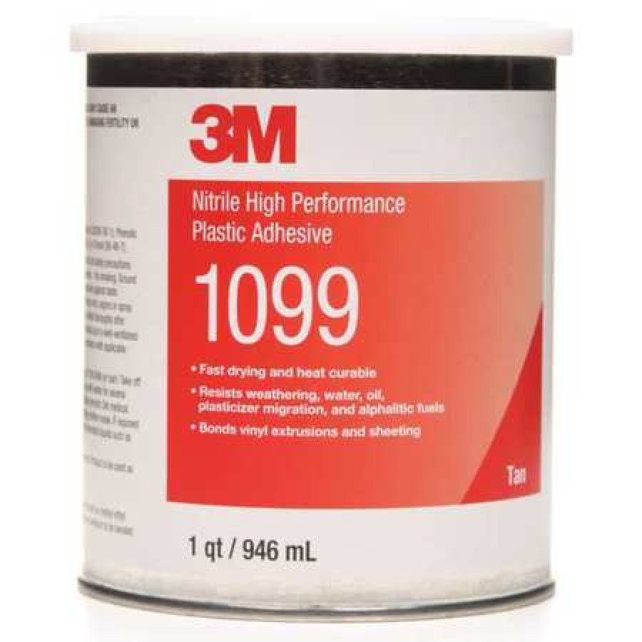 SCOTCHGRIP 1099 Plastic Adhesive, 1 qt, Can, Tan, Nitrile Rubber Base