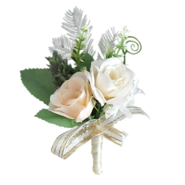 Flores de rosas artificiales ramilletes Boutonniere para del / baile de graduación
