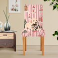 thumbnail image 4 of Yayeee 4 Pack Dining Chair Covers Stretch Parson Chairs Slipcovers Seat Protector, White Gingerbread Houses, 4 of 6