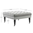 thumbnail image 7 of Linon Isabelle Square Upholstered Ottoman Black Legs in Light Gray Fabric, 7 of 7